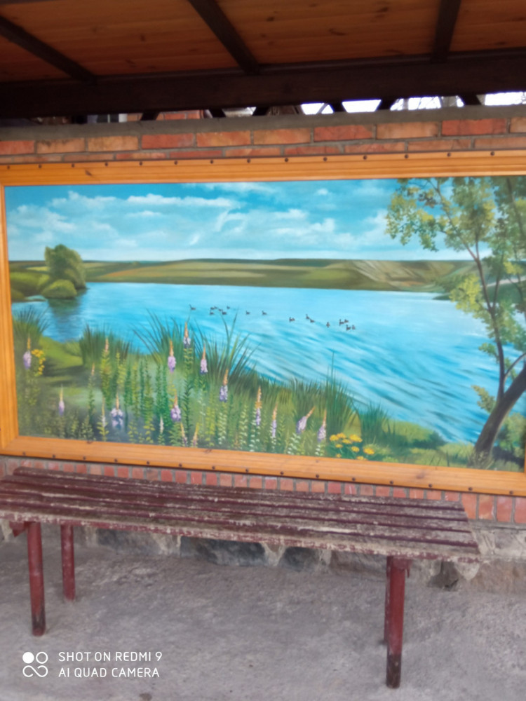 Розписана зупинка в селі Кисляк Гайсинського району Вінниччини