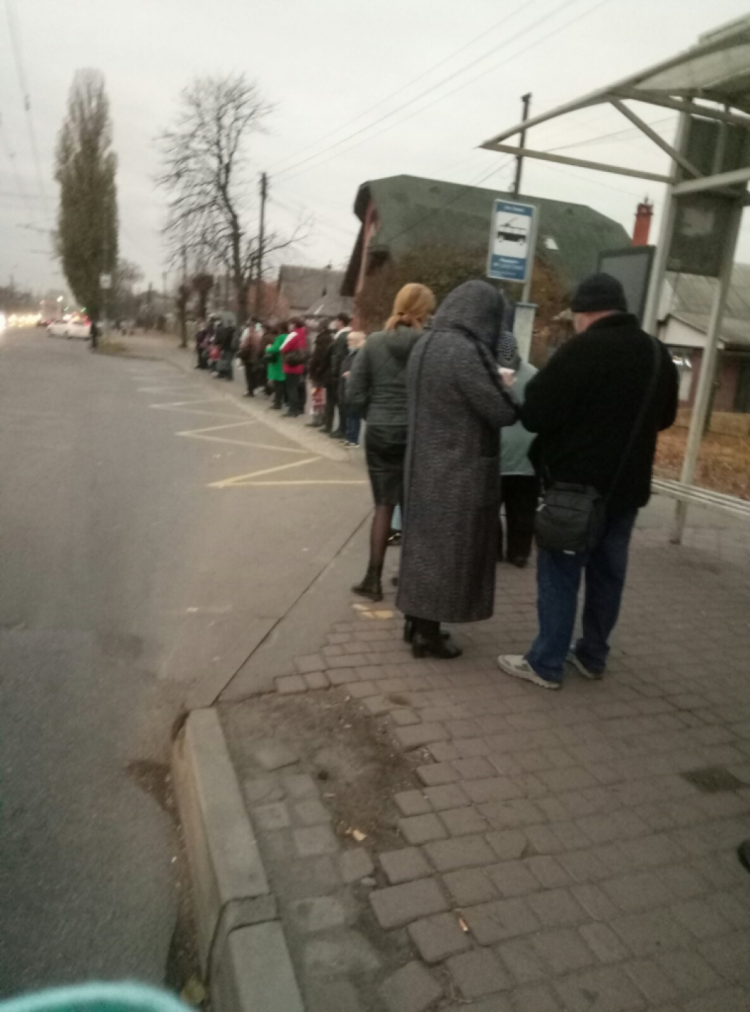 Вінниця. Черги до тролейбуса під час карантину