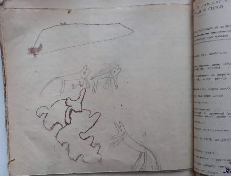 Рисунки, случайно найденные в Государственном архиве Винницкой области