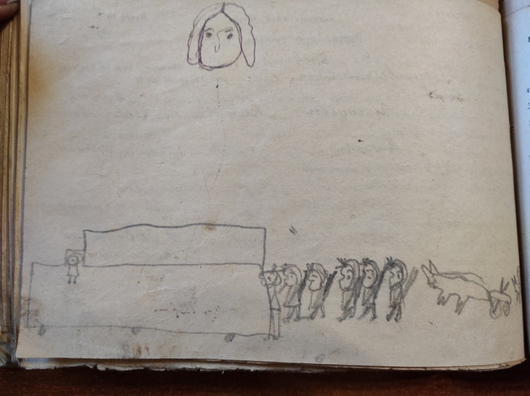 Ребенок рисовал на записях о браке и о смерти