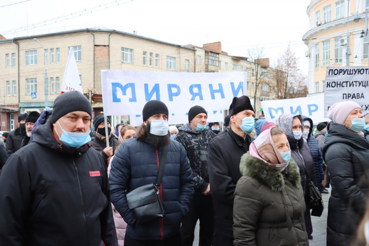 В Виннице прошел митинг против ущемления прав Украинской православной церкви Московского патриархата