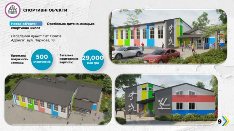 Проєкт будівництва спортивної школи в Оратові