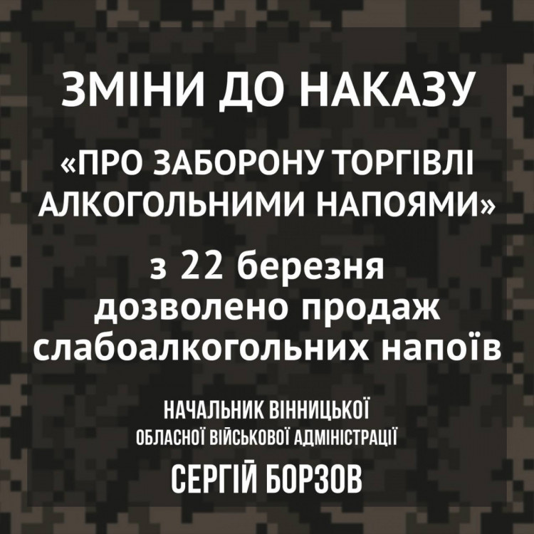 Дозвіл продавати слаболкогольні напої